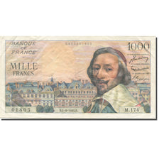 France, 1000 Francs, Richelieu, 1955, 1955-09-01, VF(20-25), Fayette:42.15