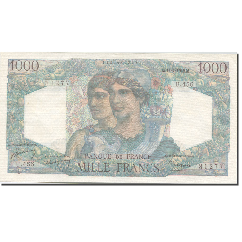 France, 1000 Francs, Minerve et Hercule, 1945, 1948-07-15, AU(55-58)