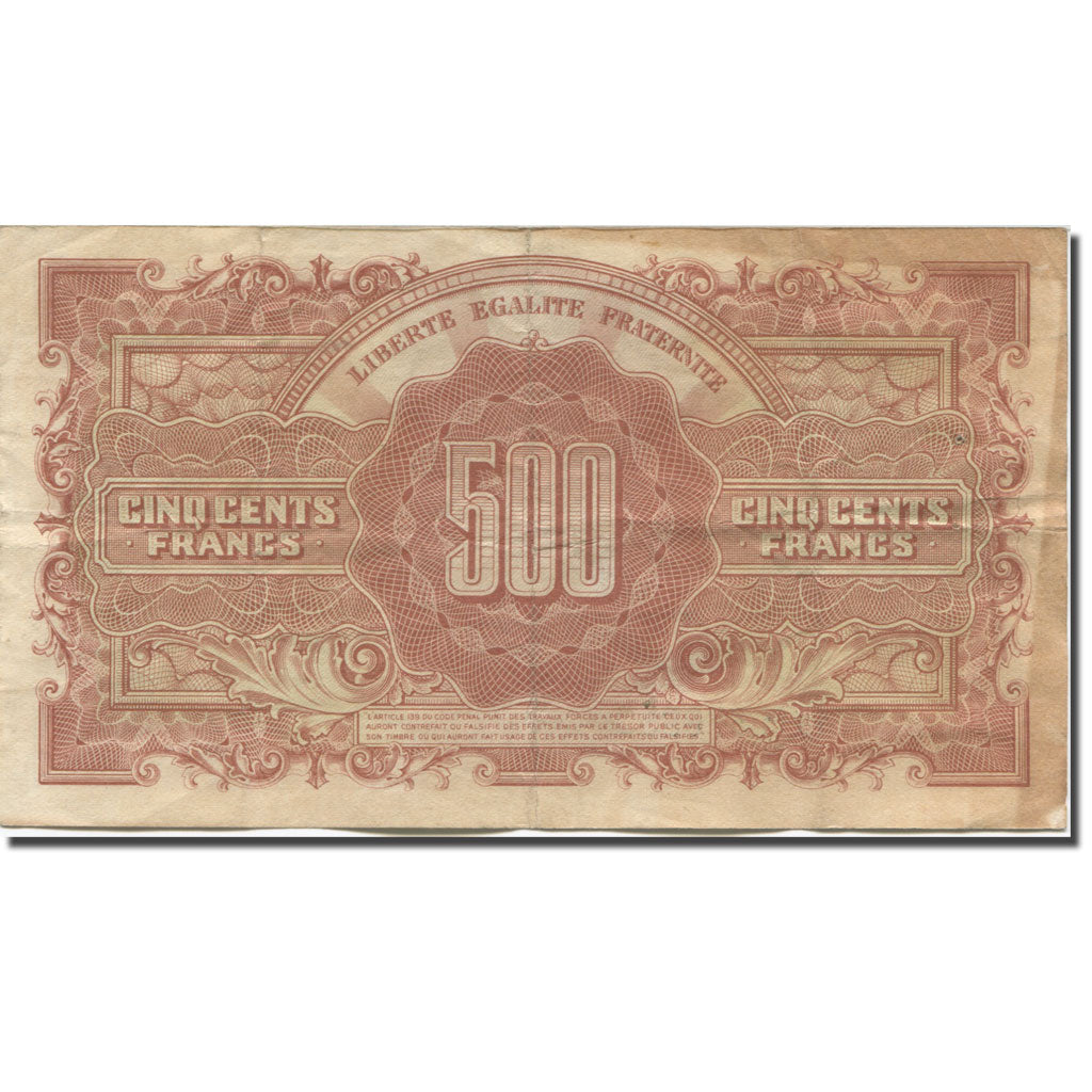 Francia, 500 Francs, Marianne, 1945, 1945-06-04, B+, Fayette:VF11.02, KM:106
