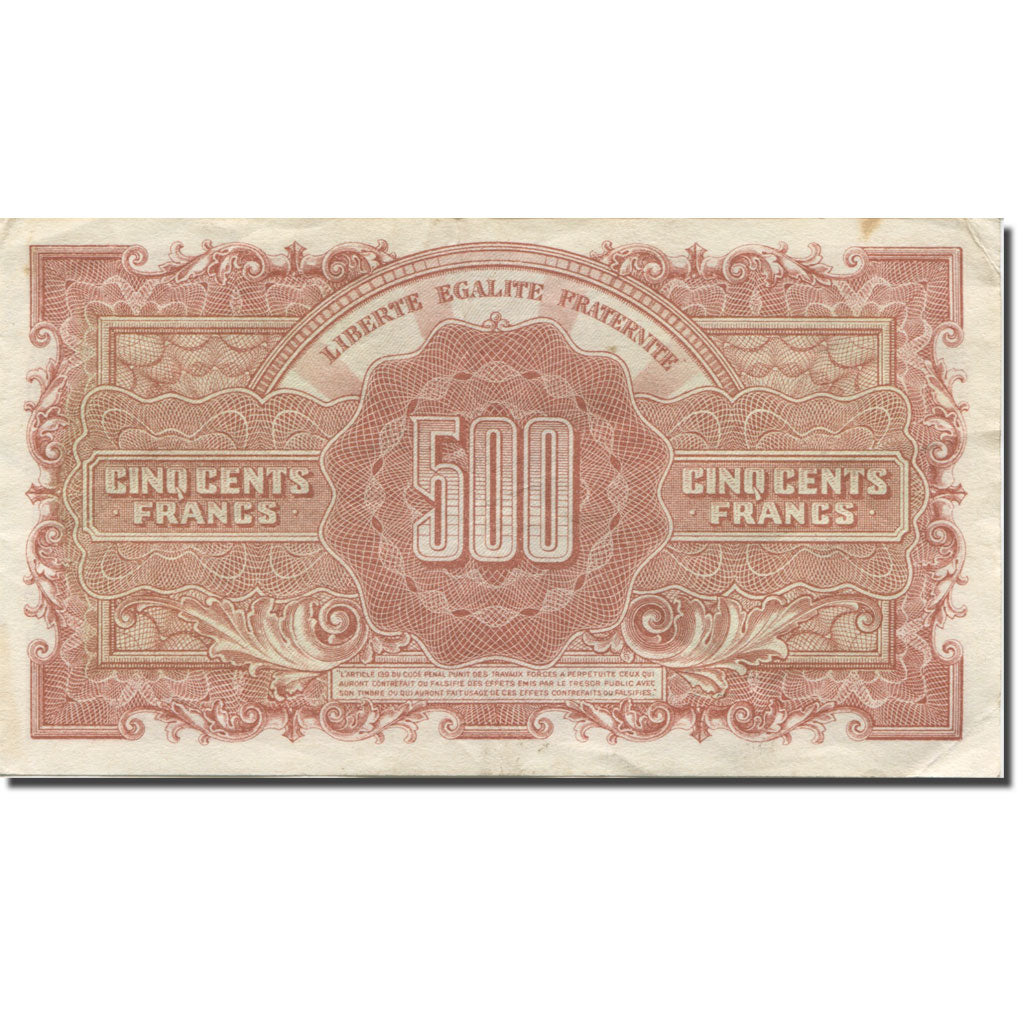 Francia, 500 Francs, Marianne, 1945, 1945-06-04, MB, Fayette:VF11.01, KM:106