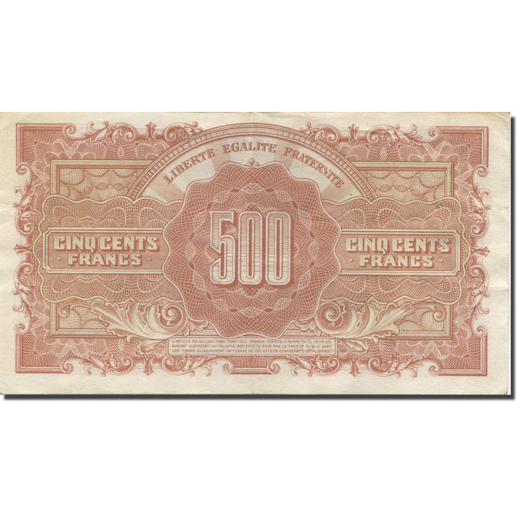 France, 500 Francs, Marianne, 1945, 1945-06-04, TB, Fayette:VF11.01, KM:106