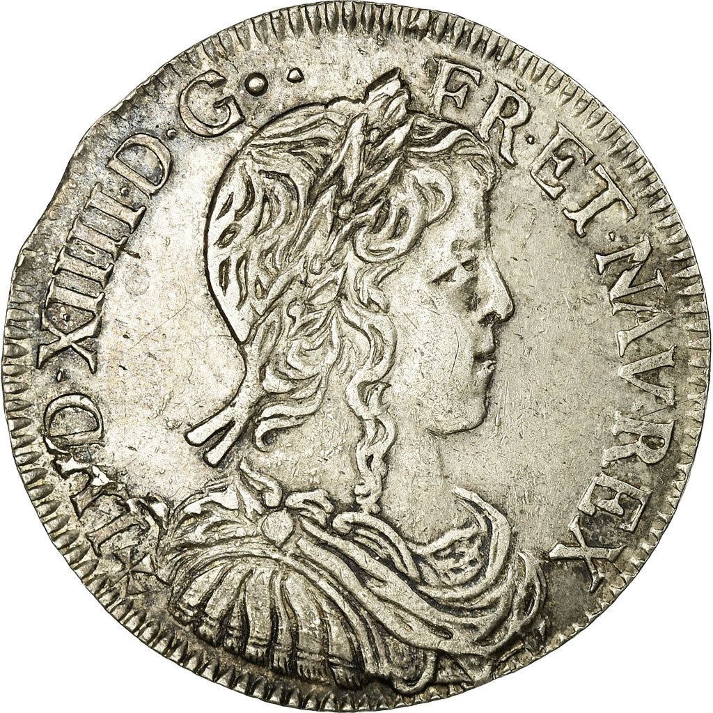 Coin, France, Louis XIV, 1/2 Écu à la mèche longue, 1/2 Ecu, 1654, Nantes