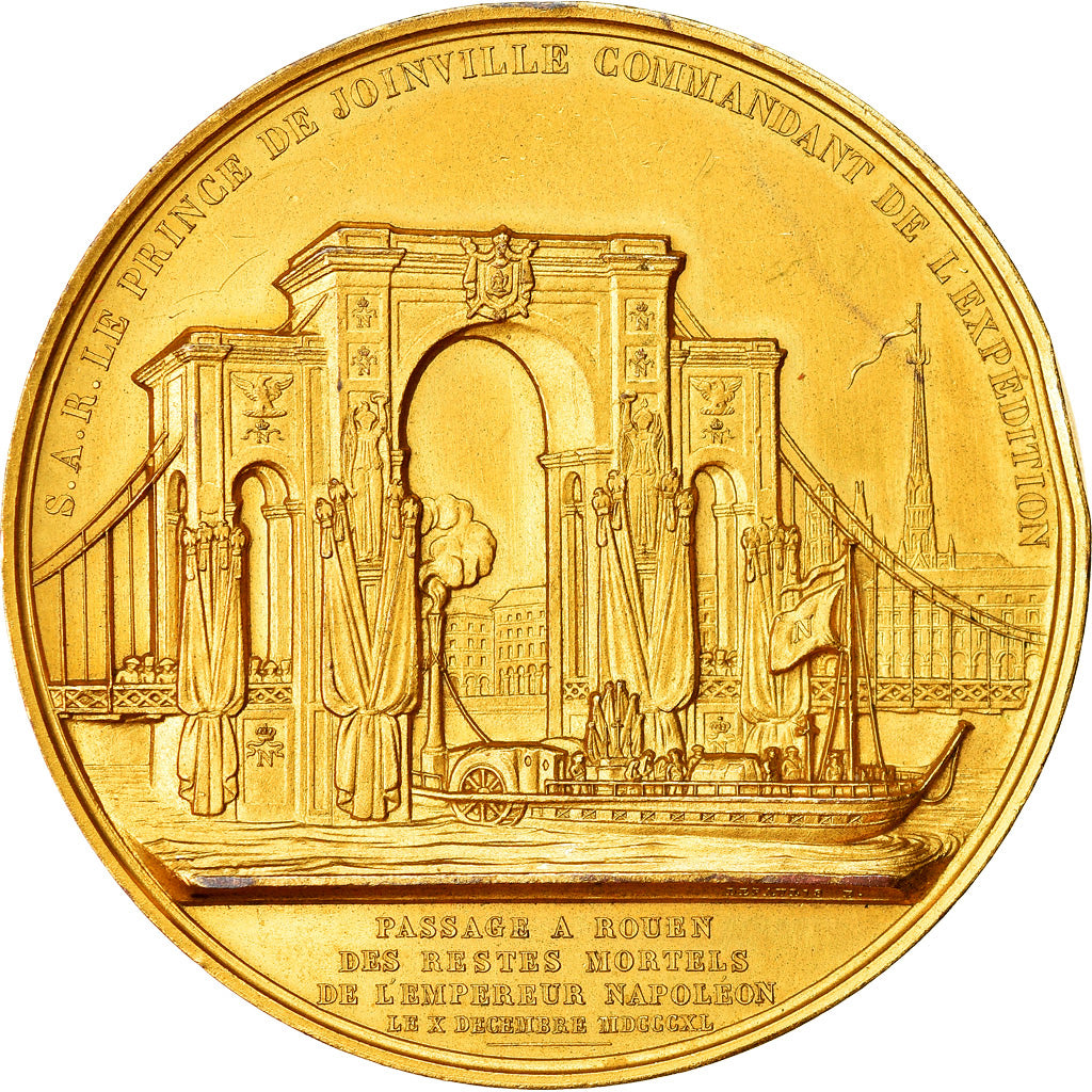 France, Médaille, Napoléon Ier, Retour des Cendres, Passage à Rouen, 1840