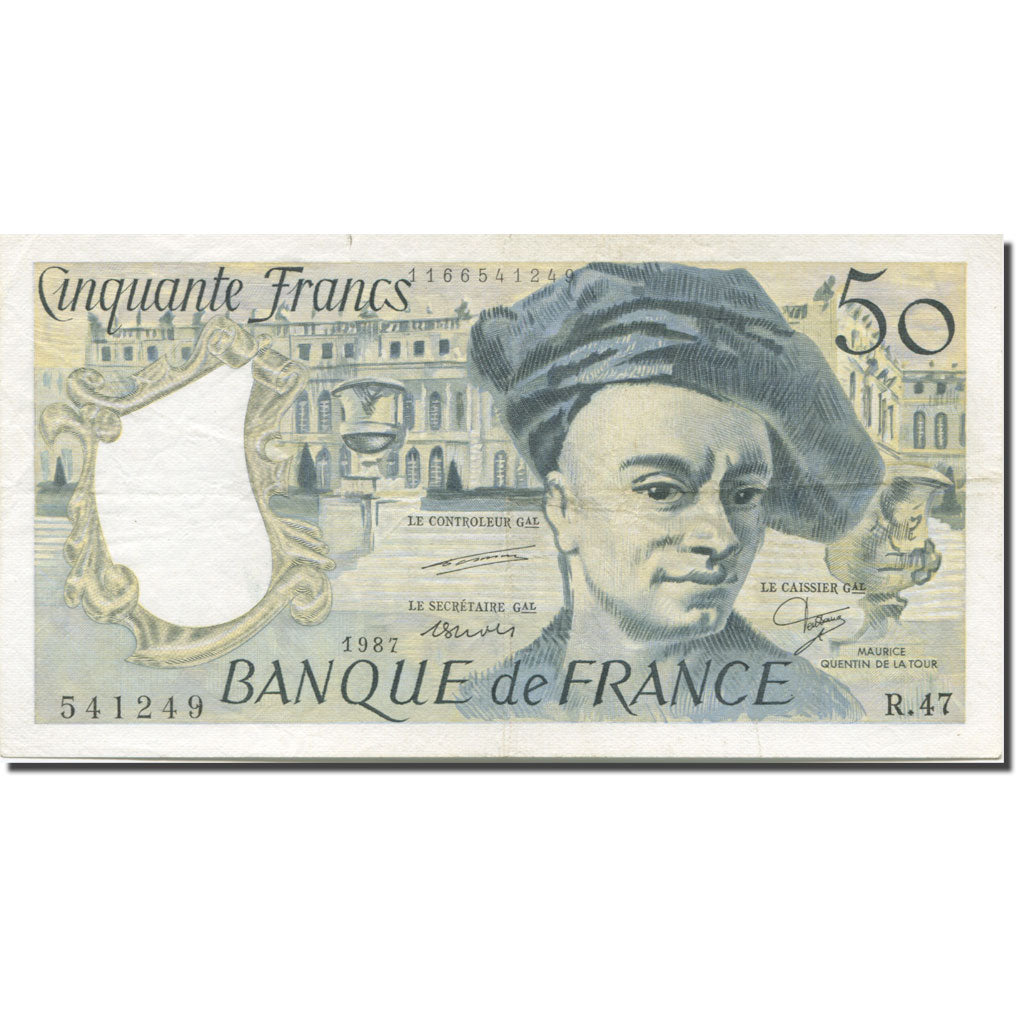 Francia, 50 Francs, Quentin de La Tour, 1976, 1987, MBC, Fayette:67.13, KM:152c