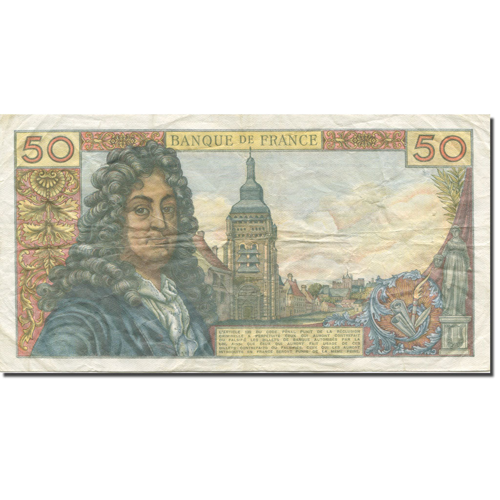 France, 50 Francs, Racine, 1962, 1973-10-04, TB, Fayette:64.24, KM:148d