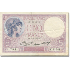 Francia, 5 Francs, Violet, 1917, 1933-01-12, BB, Fayette:3.17, KM:72e