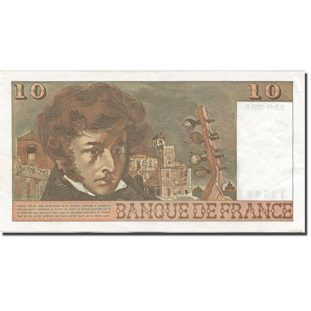 Francia, 10 Francs, Berlioz, 1972, 1974-10-03, SPL-, Fayette:63.7a, KM:150a