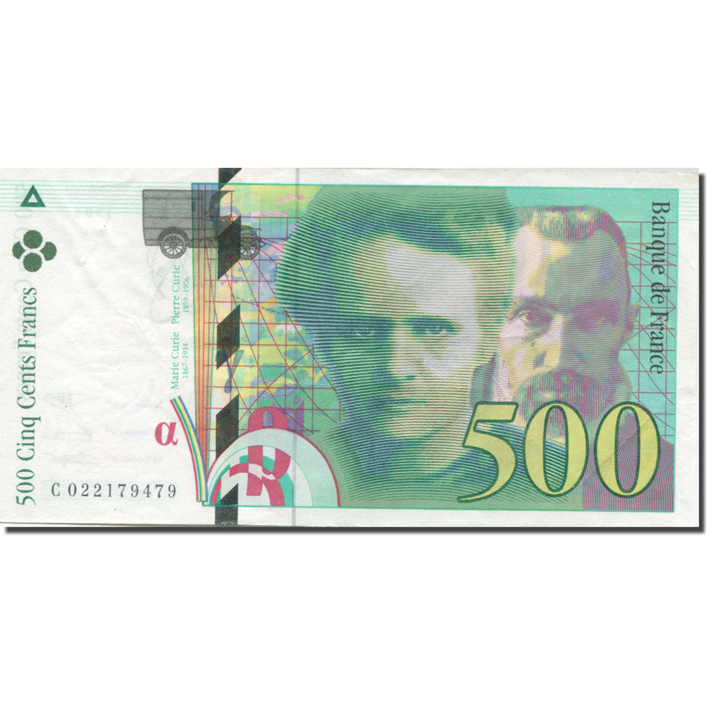 France, 500 Francs, Pierre et Marie Curie, 1993, 1994, AU(50-53), Fayette:76.1