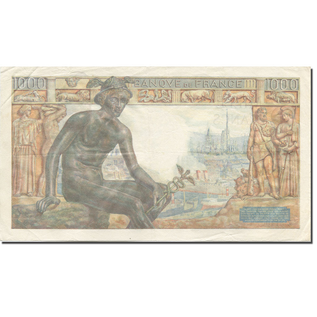 France, 1000 Francs, Déesse Déméter, 1942, 1943-01-14, EF(40-45)