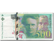 Francia, 500 Francs, Pierre et Marie Curie, 1993, 1994, BC+, Fayette:76.1