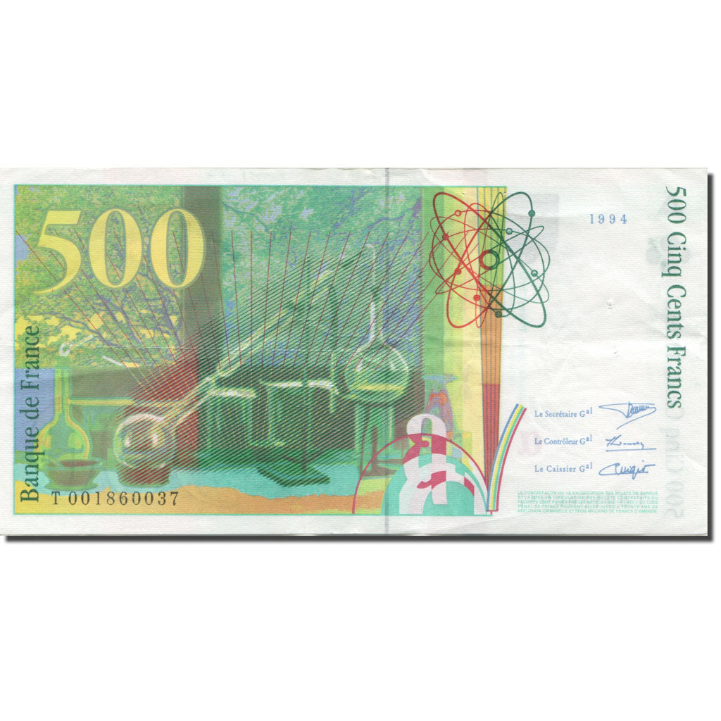 Francia, 500 Francs, Pierre et Marie Curie, 1993, 1994, BC+, Fayette:76.1