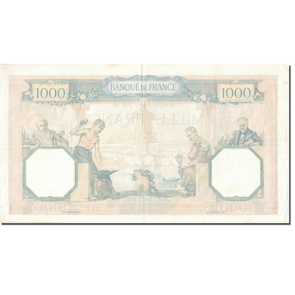 France, 1000 Francs, Cérès et Mercure, 1927, 1940-07-18, EF(40-45)