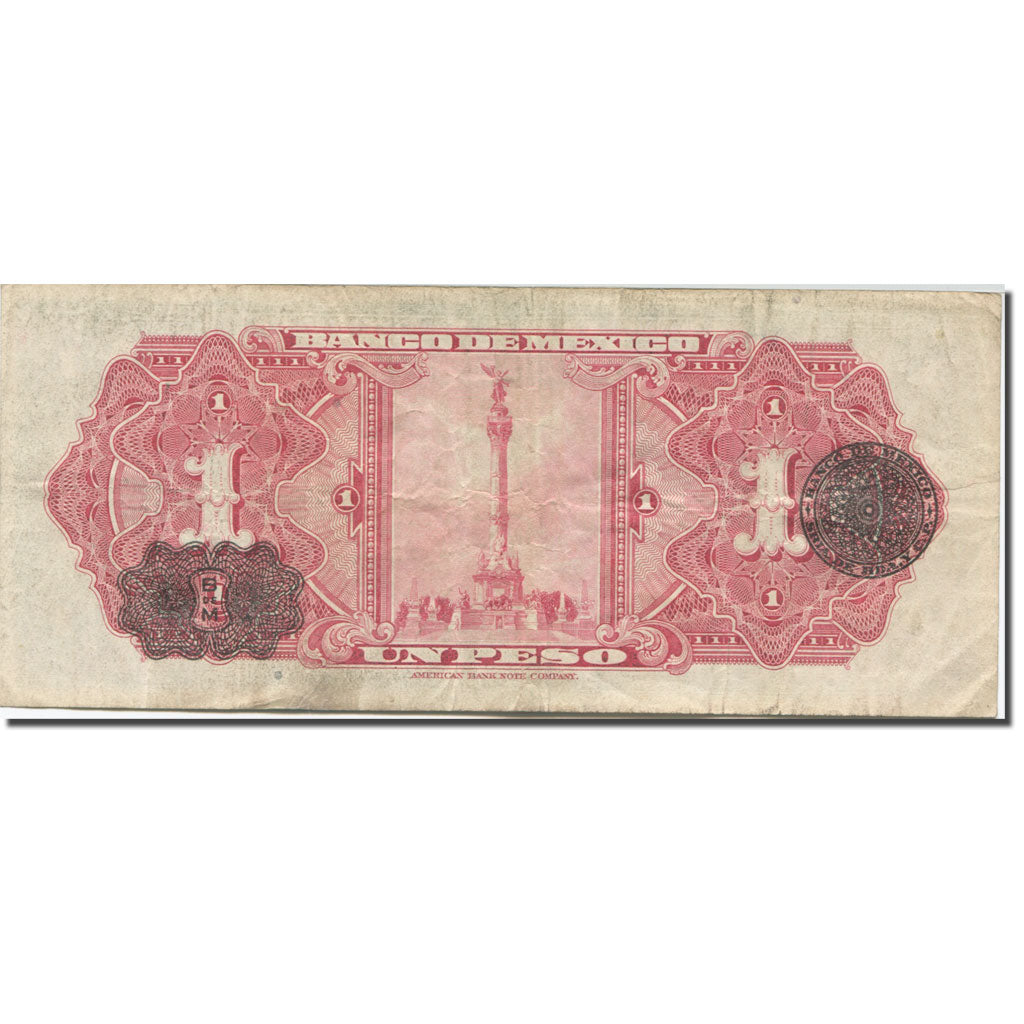 Banknote, Mexico, 1 Peso, 1940-1943, 1945-01-17, KM:38c, VF(20-25)