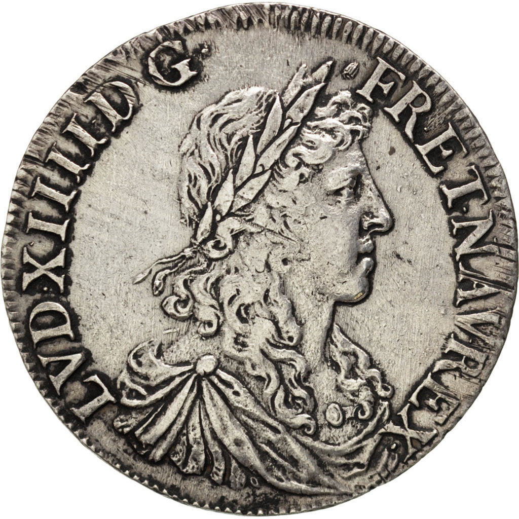 FRANCE, 1/2 Écu au buste juvénile, 1/2 ECU, 1661, Bayonne, KM #202.9, EF(40-45),