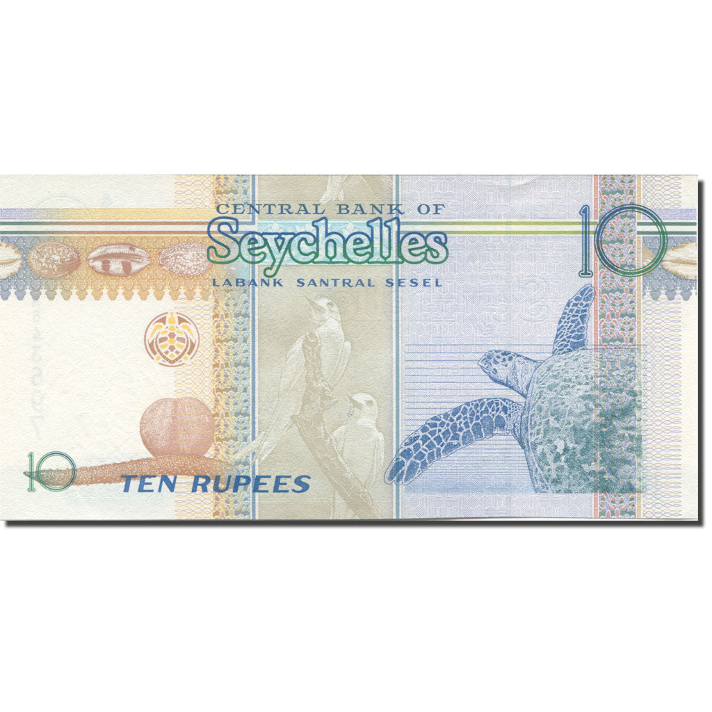 Banknote, Seychelles, 10 Rupees, Undated (1998-2010), 1998, KM:36a, UNC(65-70)