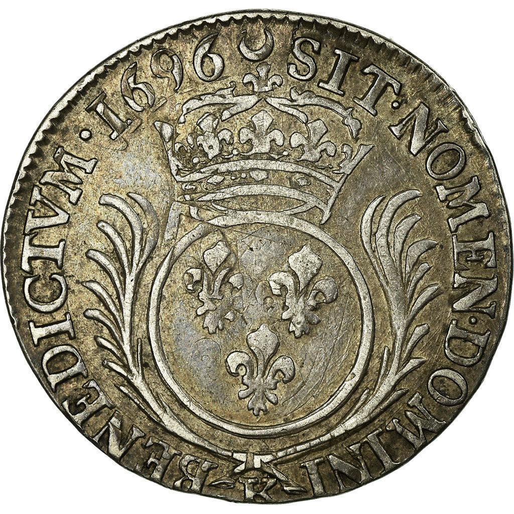 Coin, France, Louis XIV, 1/4 Écu aux palmes, 1/4 Ecu, 1696, Bordeaux
