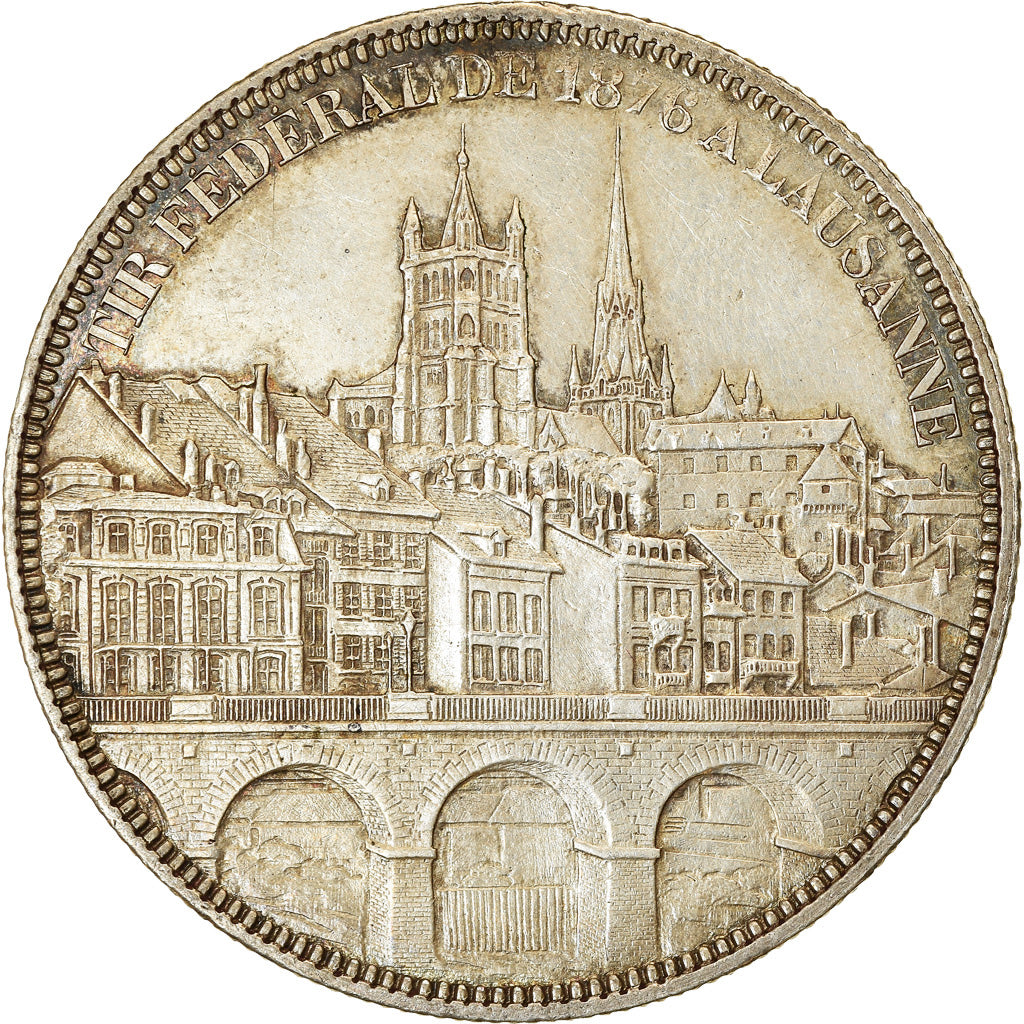 Coin, Switzerland, 5 Francs, 1876, EF(40-45), Silver, KM:S13