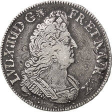 FRANCE, 1/2 Écu aux palmes, 1/2 ECU, 1694, Paris, KM #295.1, EF(40-45), Silver,