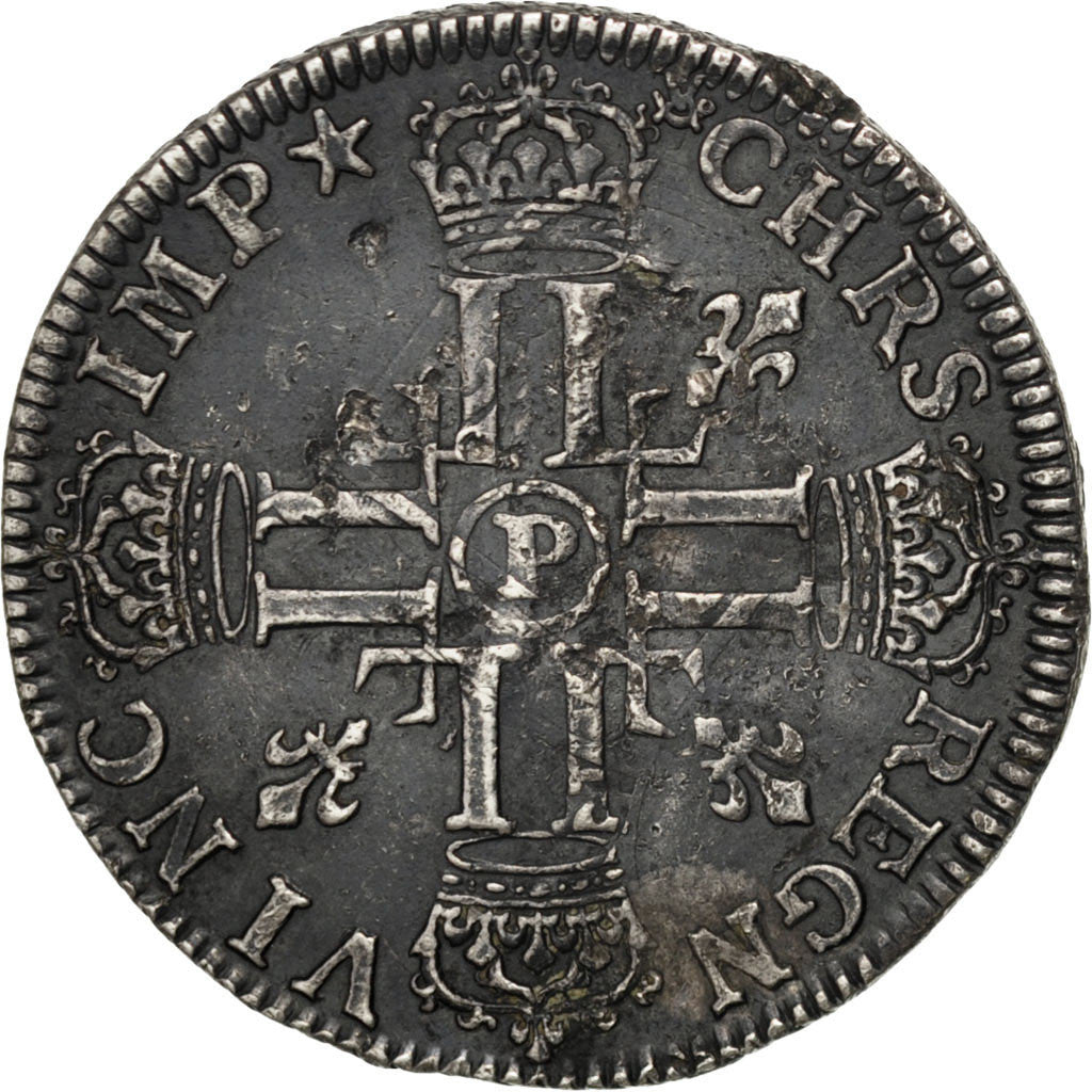 Coin, France, Louis XIV, 1/4 Écu aux 8 L, 1/4 Ecu, 1691, Dijon, EF(40-45)
