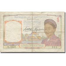 Banknote, FRENCH INDO-CHINA, 1 Piastre, 1932-1939, 1936, KM:54b, VF(20-25)