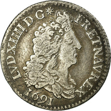 Moneta, Francia, Louis XIV, 1/12 Écu aux 8 L, 1/12 ECU, 10 Sols, 1691, Paris