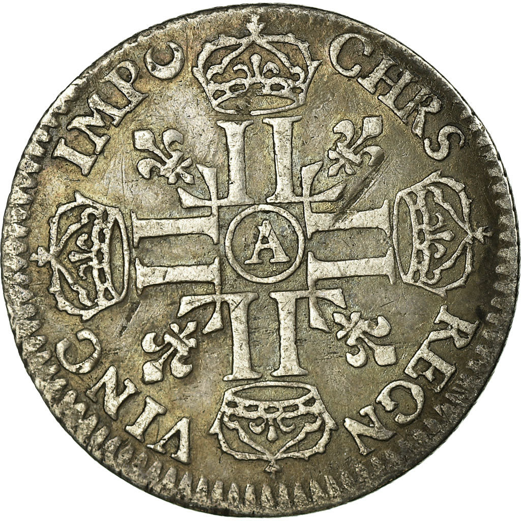 Moneta, Francia, Louis XIV, 1/12 Écu aux 8 L, 1/12 ECU, 10 Sols, 1691, Paris