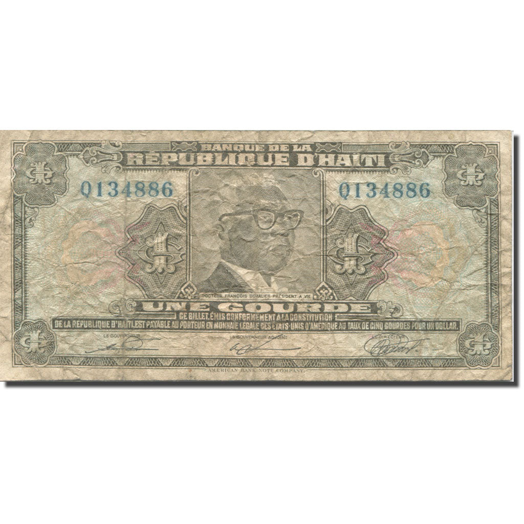 Banknote, Haiti, 1 Gourde, 1919, 1919, KM:200a, F(12-15)
