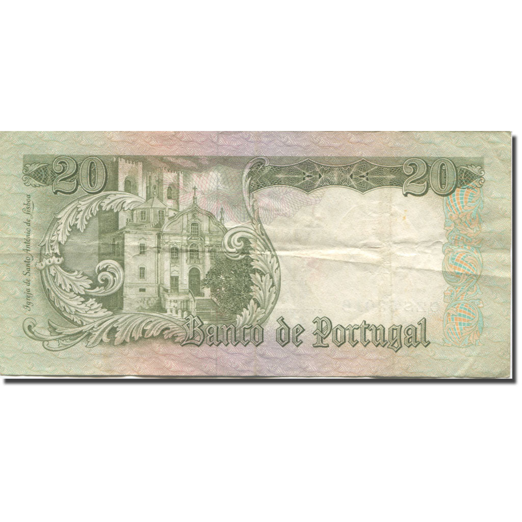Banknote, Portugal, 20 Escudos, 1964-1966, 1964-05-26, KM:167a, EF(40-45)