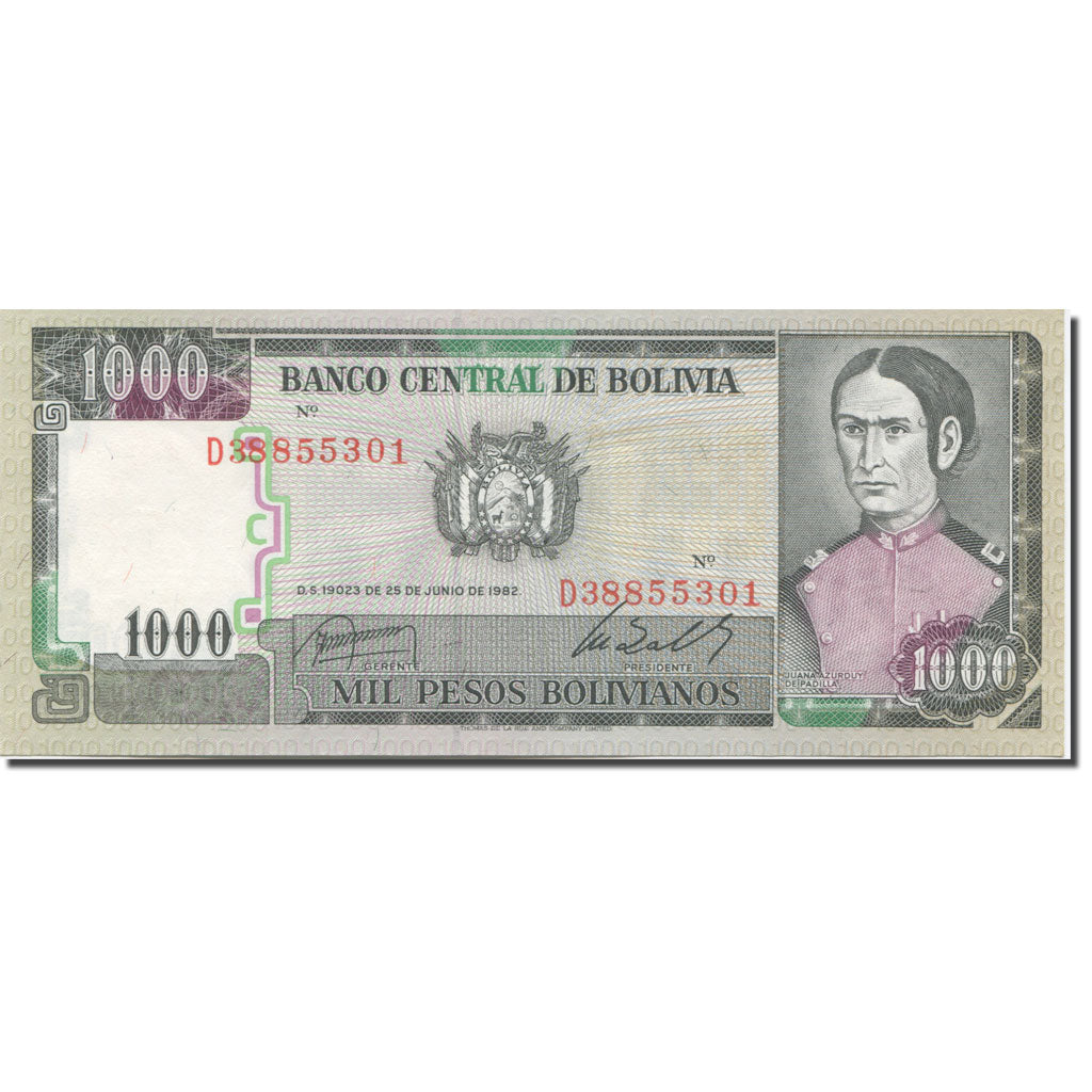 Banknote, Bolivia, 1000 Pesos Bolivianos, 1992, 1992-06-25, KM:167a, UNC(65-70)
