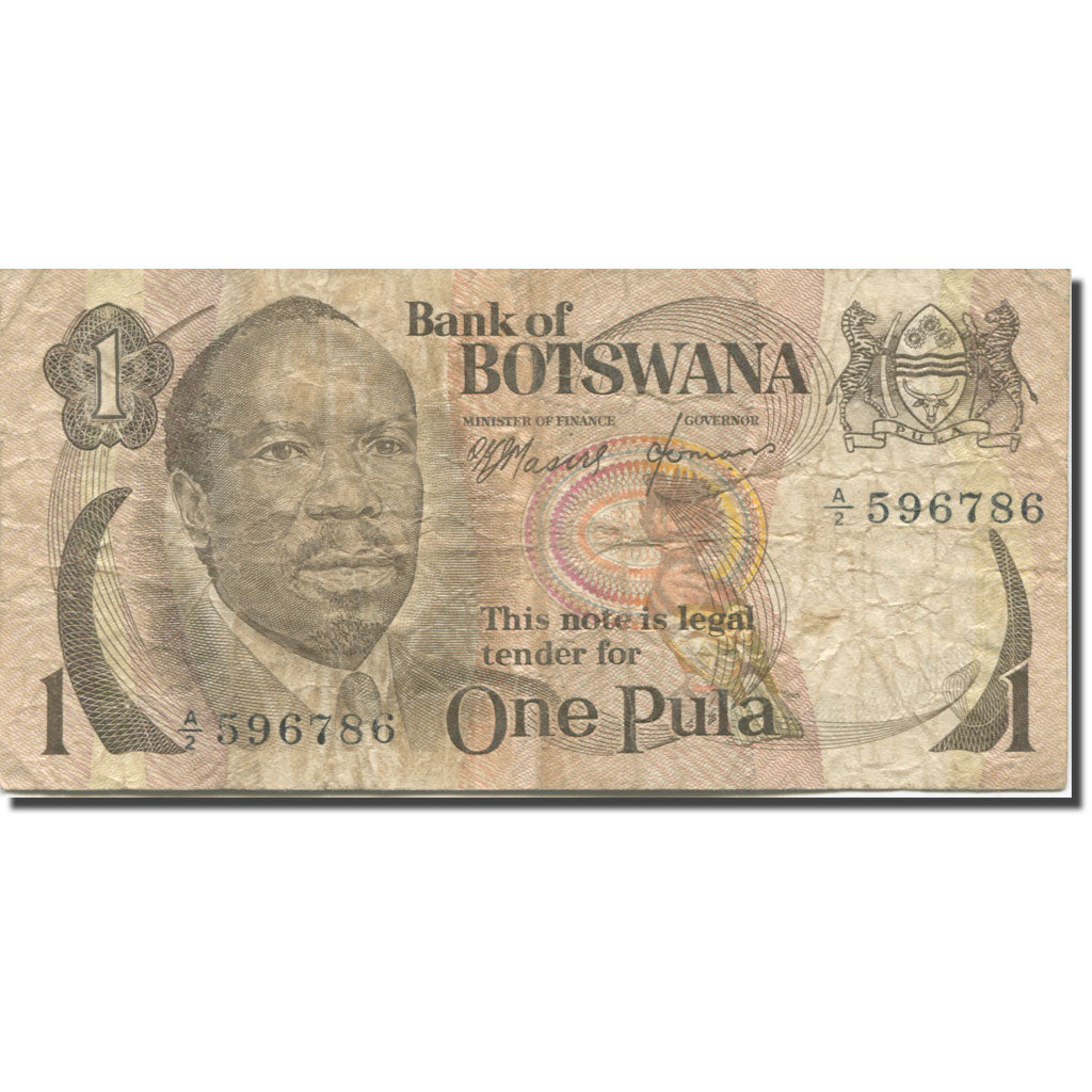 Banknote, Botswana, 1 Pula, Undated (1976), 1976, KM:1a, VF(20-25)