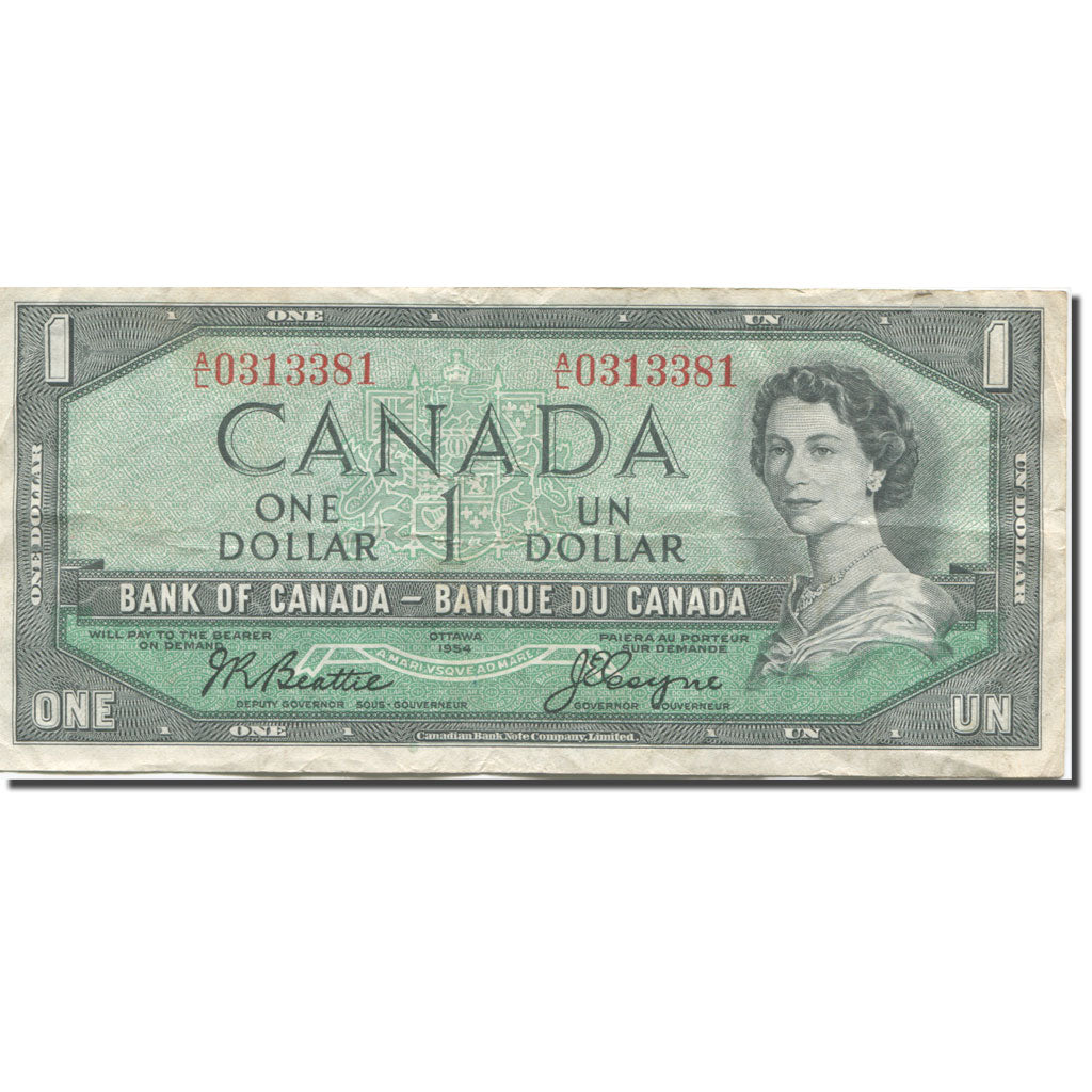 Banconote, Canada, 1 Dollar, 1954, 1954, KM:74a, BB
