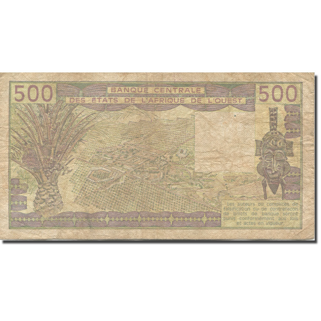 Banknote, West African States, 500 Francs, 1981-1990, 1986, KM:106Aj, EF(40-45)