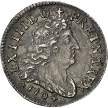 Francia, Louis XIV, 5 Sols aux insignes, 5 Sols, 1/16 ECU, 1704, Strasbourg,...