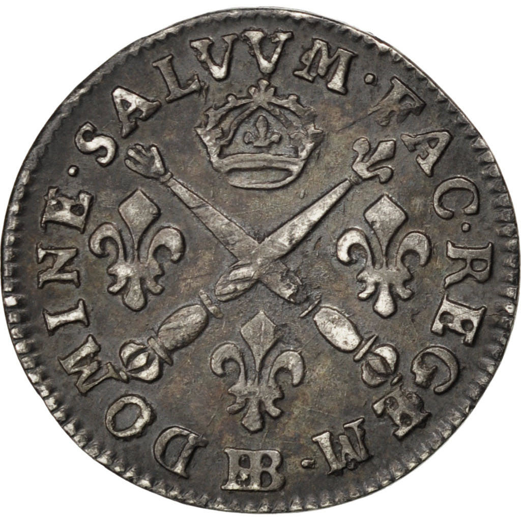 Francia, Louis XIV, 5 Sols aux insignes, 5 Sols, 1/16 ECU, 1704, Strasbourg,...