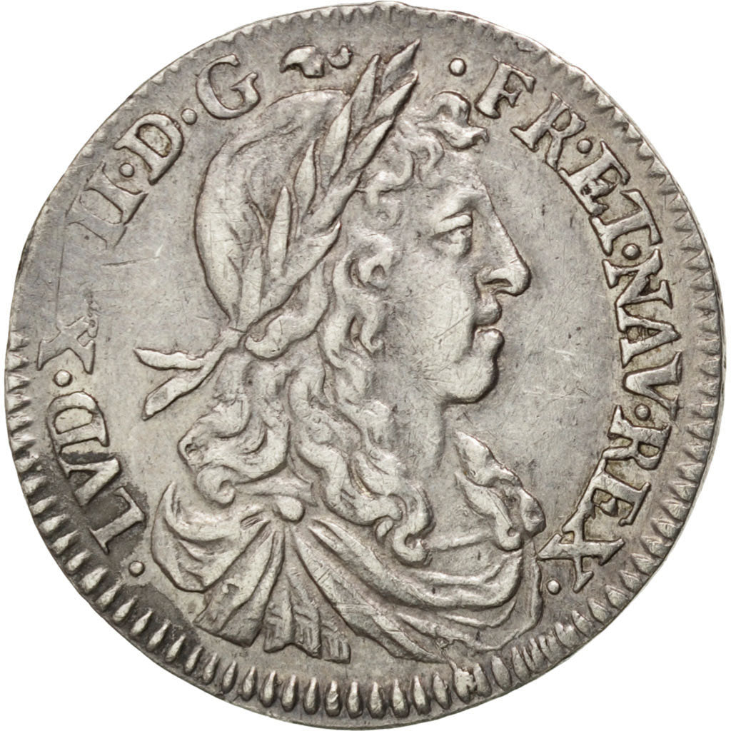 Francia, Louis XIV, 1/12 Écu au buste juvénile, 1/12 ECU, 10 Sols, 1659, Ro...