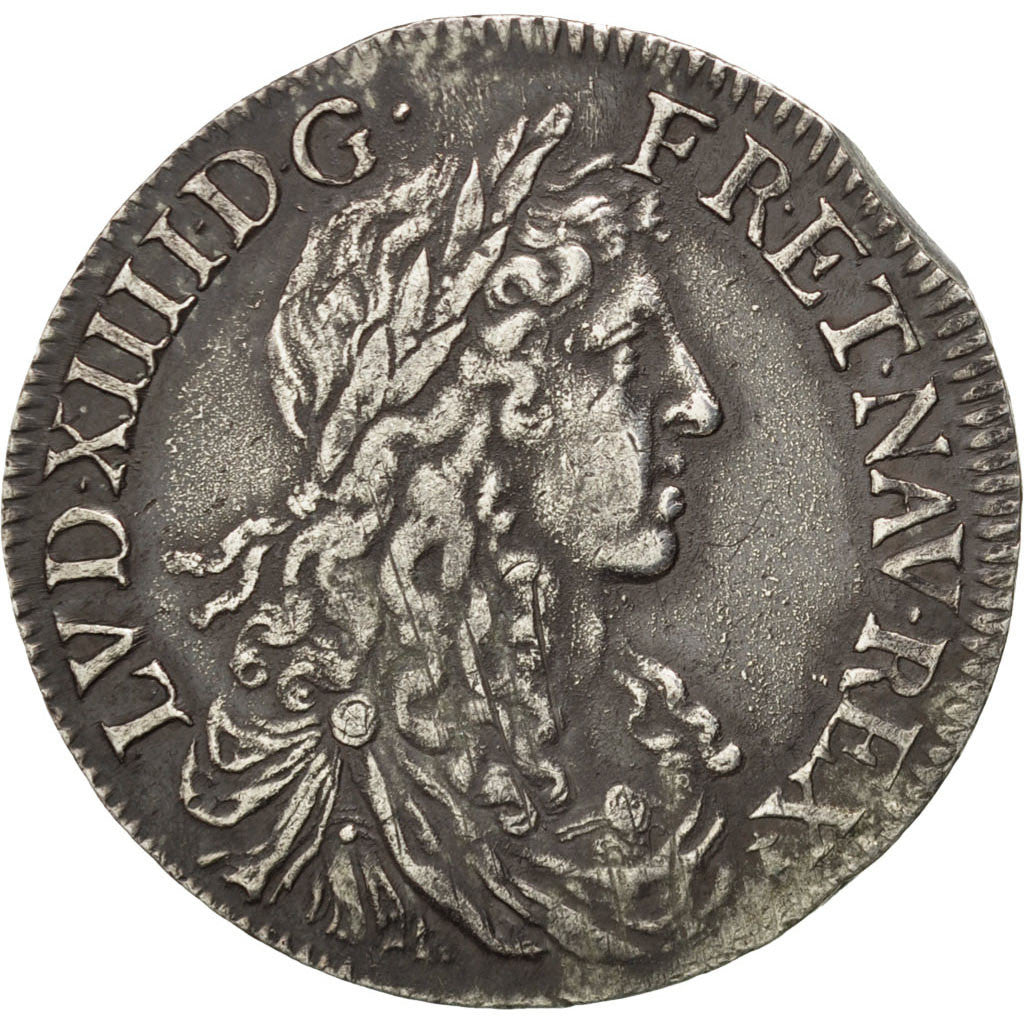 FRANCE, 1/2 Écu au buste juvénile, 1/2 ECU, 1660, Rennes, KM #202.16, EF(40-45),