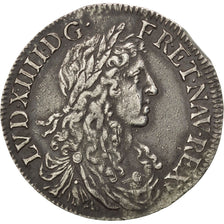 FRANCE, 1/2 Écu au buste juvénile, 1/2 ECU, 1660, Rennes, KM #202.16, EF(40-45),