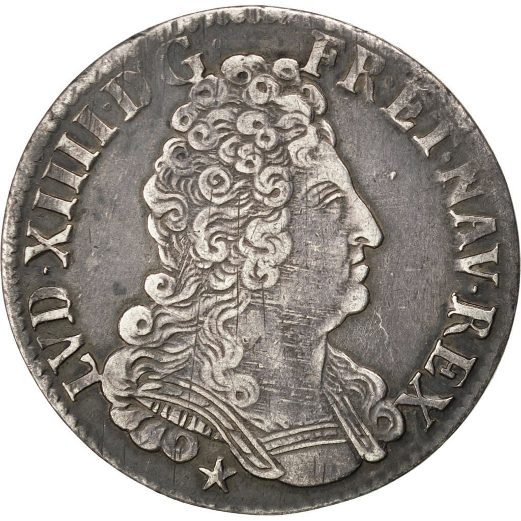 FRANCE, 44 Sols de Strasbourg, 1/2 ECU, 44 Sols, 1709, Strasbourg, KM #409.2,...