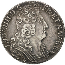 Moneda, Francia, Louis XIV, 1/4 Écu aux 3 couronnes, 1/4 Ecu, 1711, Lyon, MBC