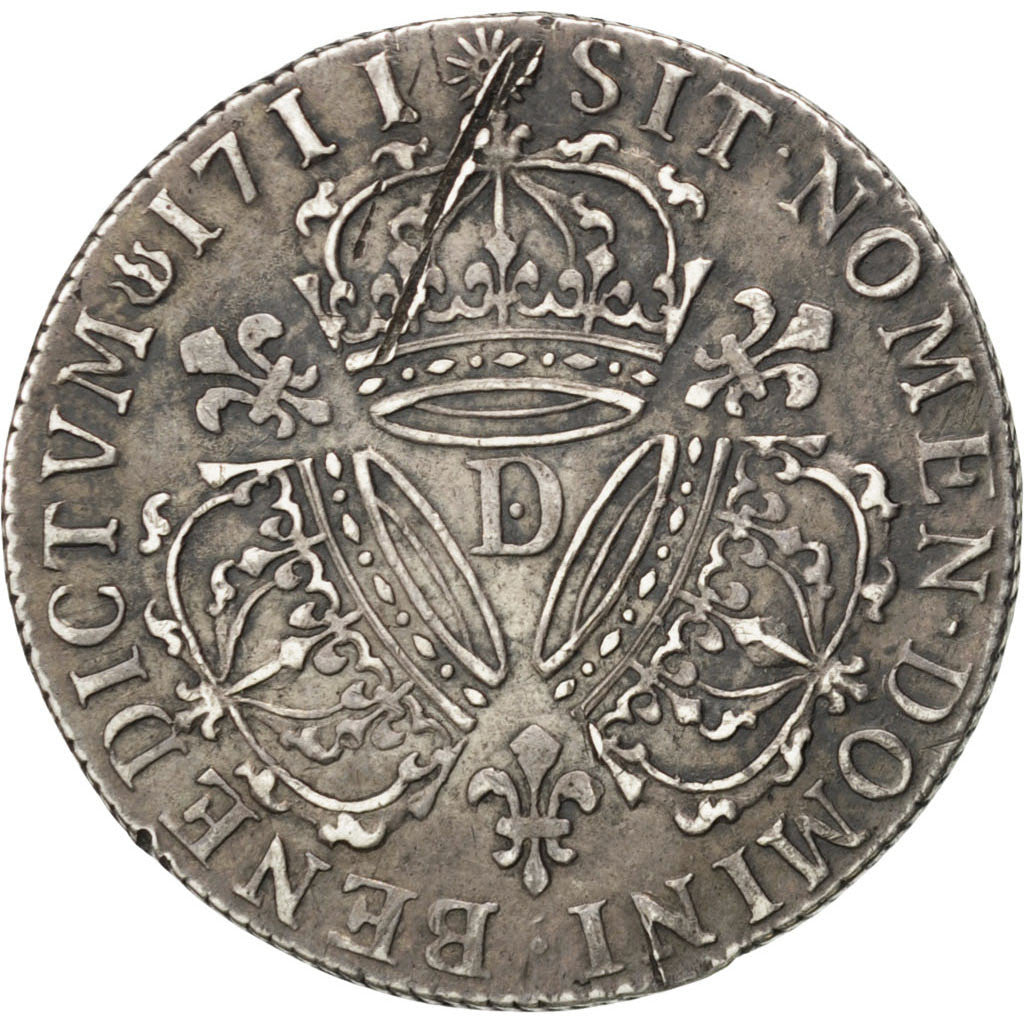 Coin, France, Louis XIV, 1/4 Écu aux 3 couronnes, 1/4 Ecu, 1711, Lyon