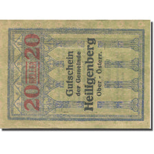 Banknote, Austria, Heiligenberg 20 Heller, colonne 2, 1920 UNC(63) Mehl:FS 361Ia