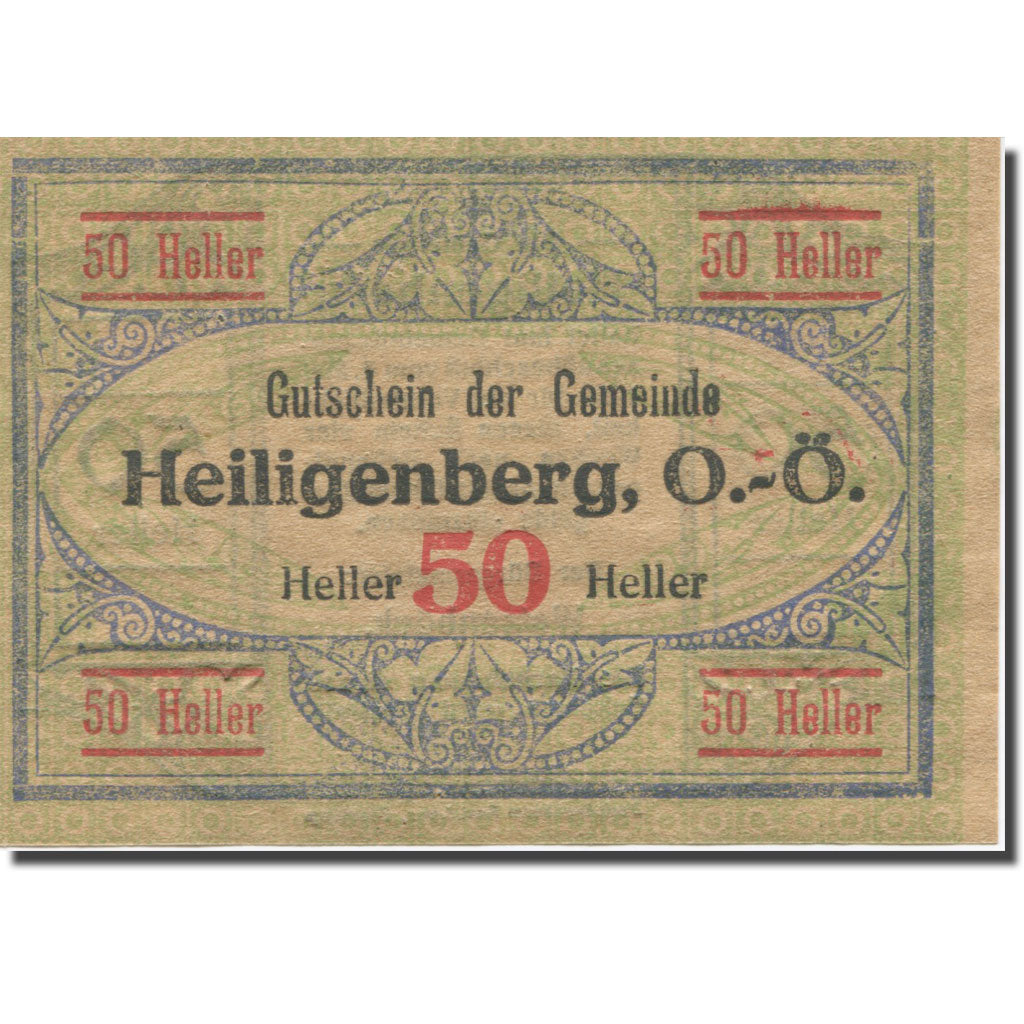 Geldschein, Österreich, Heiligenberg, 50 Heller 1920 UNZ- Mehl:FS 361Ia