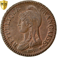 France, Dupré, 2 Décimes, 1795, Paris, KM:638.1, PCGS MS63BN