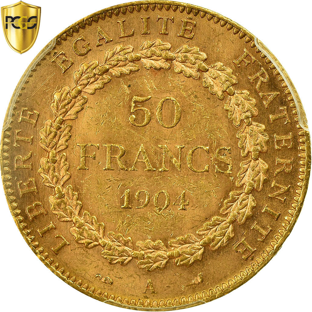 Monnaie, France, Génie, 50 Francs, 1904, Paris, PCGS, MS61, SUP+, Or, KM:831
