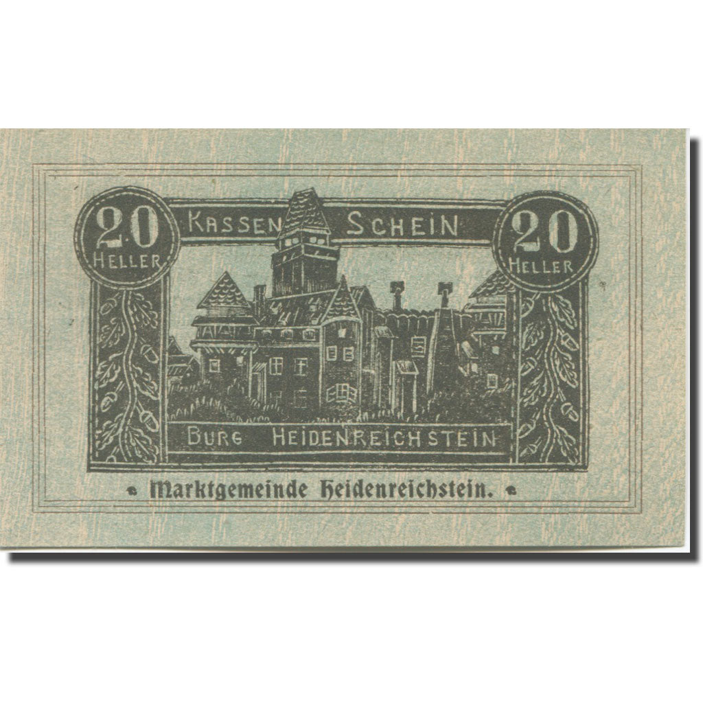 Geldschein, Österreich, Heidenreichstein, 20 Heller 1920 UNZ Mehl:FS 360II