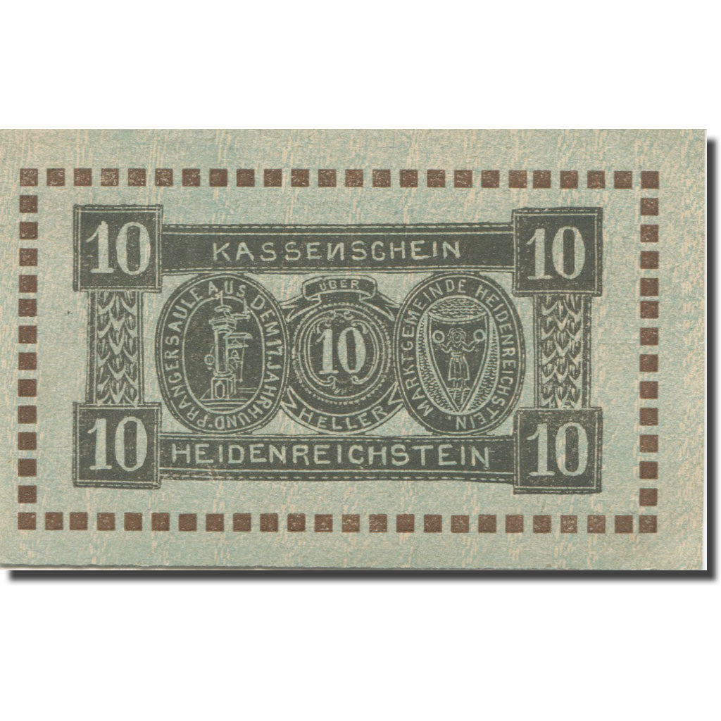 Banknote, Austria, Heidenreichstein, 10Heller Blason 1920 UNC(63) Mehl:FS 360IIa