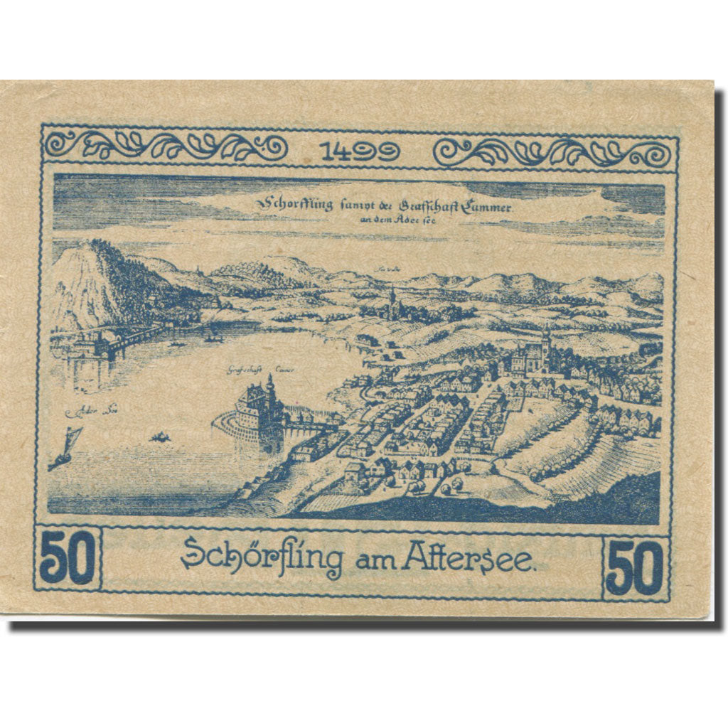 Banknote, Austria, Attersee, 50 Heller, château, 1920 AU(55-58) Mehl:FS 971a
