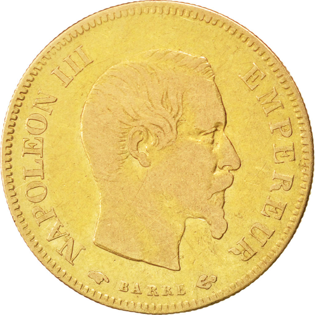FRANCE, Napoléon III, 10 Francs, 1857, Paris, KM #784.3, VF(20-25), Gold, Gadour