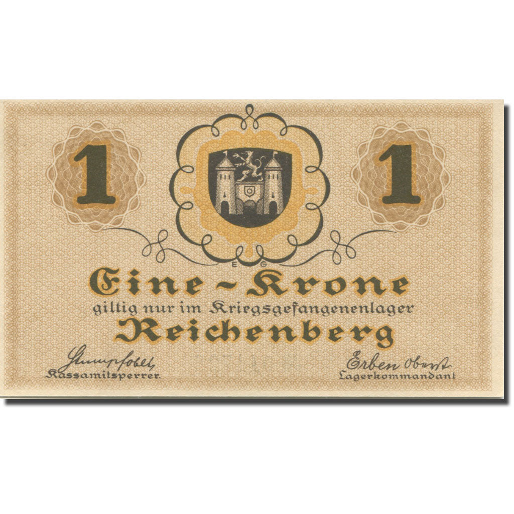 Billet, Autriche, Reichenberg, 1 Krone, château, NEUF