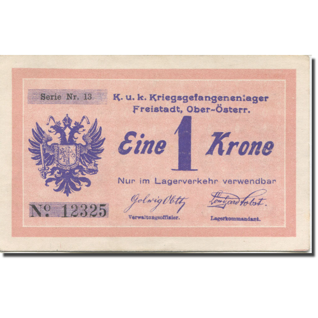 Banconote, Austria, Freistadt, 1 Krone, Blason, SPL